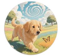 Golden Retriever1000 Pezzi Puzzle Rotondo caneRotonda Puzzle Adulti Bel Regalo Per Amici Di Famiglia Educativo Per Adulti, Regali Difficile E Impossibile1000pcs (67.5x67.5cm)
