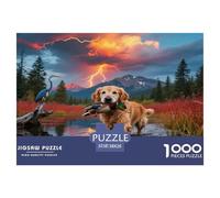 Golden Retriever1000 Piece Jigsaw Puzzle for Adults Family Game Pet DogChallenging for Home Decoration Great Gift Idea38x26cm/1000pcs