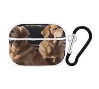 Golden Retrievers - Custodia protettiva antiurto per Airpods Pro di seconda generazione, con moschettone, anti-caduta, colore: bianco