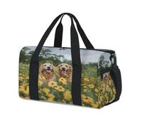Golden Retrievers Dog Flower Sport Duffel Bags per bambini Ragazze Ragazzi Donne Uomini Pernottamento Weekender Borsa da viaggio Tote Carry Gym Casual Duffel Bags