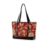 Golden Retro Vintage Farfalla Rosso trendy tote borse per le donne con cerniera 14 pollici tote bag per insegnante con tablet bulto para laptop