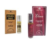 Golden Sand & Elena Concentrated Perfume Oil Roll-On Combo Pack of 2 (6ml Each) | Long Lasting Alcohol-Free Attar for Men & Women