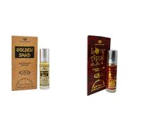 Golden Sand & Love Apple Concentrated Perfume Oil Roll-On (6ml x 2 Combo Pack) | Alcohol-Free Long Lasting Arabic Attar for Men & Women | Sweet, Warm, Musky Unisex Perfume