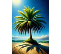 Golden Sands & Tropical Palms: Ästhetisches Notizbuch im Ölgemälde-Stil | 120 linierte Seiten | 6x9 Zoll (ca. DIN A5) | Exklusives Travel Journal & Tagebuch