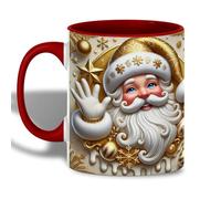 Golden Santa Christmas Tazza Con Manico Mug Ceramica Tazzine Da Caffè Per Latte Ufficio Tè 330Ml