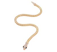 Golden Serpent - Fascia da braccio aperta, gioielli eleganti a forma di serpente | placcatura in metallo ipoallergenico, vestibilità regolabile sicura con strass, abbigliamento da festa per banchetti