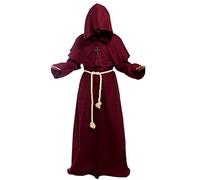Golden service Costume da Monaco Sacerdote Accappatoio Frate Medieval Rinascimentale per Halloween Carnevale