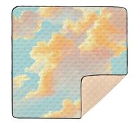 Golden Sky Clouds - Tappetino da gioco per bambini in morbida schiuma, per interni ed esterni, impermeabile, imbottito, per bambini, 127 x 127 cm