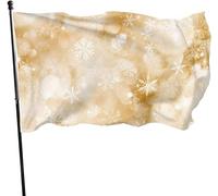 Golden Snowflakes Winter Glitter Christmas Texture Flag 3x5 Ft Stampa su un lato Bandiera di benvenuto per la famiglia Banner