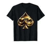 Golden Spade Sunglasses Poker Casino Lucky Symbol Maglietta