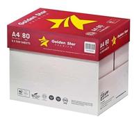 Golden Star Carta Premium A4 80gr - Confezione da 5 risme da 500 Fogli l'una - tot. 2500 fogli - ideale per tutte le Stampanti e Fotocopiatrici da ufficio e casa - bianca