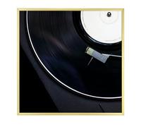 Golden State Art, 12.5 x 12.5 Gold Aluminum Vinyl Record Album Cover Frame