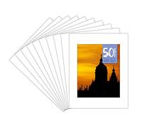 Golden State Art, Confezione da 50 tovagliette Bianche opache con Nucleo Bianco smussato per Foto 20,3 x 25,4 cm