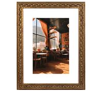 Golden State Art, cornice color bronzo ornato, 12 x 16 - Tappetino bianco per immagini 8 x 12 - Design complesso - Montaggio a parete - Ritratto/Paesaggio - Vetro temperato