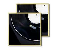 Golden State Art, cornice in alluminio per dischi in vinile, 12,5 x 12,5 cm 12.5x12.5 Gold (Pack of 2)