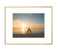 Golden State Art, Cornice portafoto da 40,6 x 50,8 cm in alluminio dorato (spazzolato lucido), con passepartout o 40,6 x 50,8 cm, senza passepartout