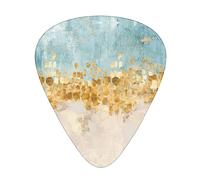 Golden Strokes Stampato Su Uno Sfondo Beige Blu-Verde Plettro Per Chitarra 12 Plettri Moda Personalizzato Plettri Per Basso Durevole Plettri Per Chitarra Elettrica Accessori per Strumenti
