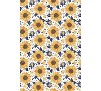 Golden Sunflower Bloom Canvas Notebook: Elegant lined journal (6*9 inches) for school and college students, teachers, office use, daily writing, and note-taking (120 pages)