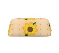 Golden Sunflower - Custodia in pelle leggera portatile con cerniera, 20,5 x 5,5 x 8 cm, per ufficio, viaggi, trucchi, Oro, Taglia unica, Portamonete