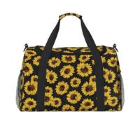 Golden Sunflowers Borsone da viaggio Weekend Borsa Weekender Pernottamento Carry On Borsa a mano Allenamento Sport Ospedale