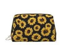 Golden Sunflowers Makeup Bag Vanity Case con divisore Viaggio Toiletry Bag Portable Cosmetic Bag, Oro, One Size