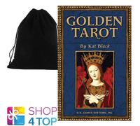 GOLDEN Tarocco Mazzo Carte Kat Nero us games systems con Velluto Borsa GOL78