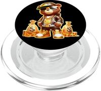 Golden Teddy Bear Boss Money Bags monete d'oro & catena PopSockets PopGrip per MagSafe