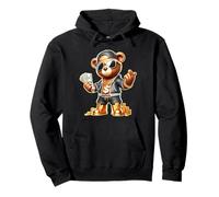 Golden Teddy Bear Money Stacks Catena d'oro Gangsta Felpa con Cappuccio