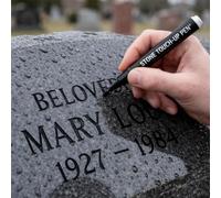 Golden Tombstone Marker Pen for Restoring Faded Grave Inscriptions,Gravestone Lettering Inscriptions Restoration Gold Markers,Waterproof Oil-Based Sign Pens,Stone Touch-up Paint Pens (Black)