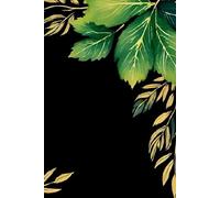 Golden Tropics Minimalist Lined Journal: Luxury Black Matte Notebook with Elegant Gold Leaf Line Art | 6 x 9 Inches | 120 Lined Pages for Writing, Journaling & Daily Notes