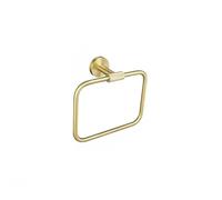 Golden Twel Rack Portasciugamani Bar Anello Oro spazzolato Hardware Set Robe Cat Hook Toilette Tissue Paper Holder Kit Accessori per il bagno (Colore: Asciugamano Ring C)