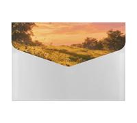 Golden Twilight Fields - Cartella portadocumenti portatile a fisarmonica, con 6 tasche, per ricevute e documenti di banconote, cartella organizer per carta estetica per casa e ufficio