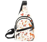 Golden Unicorns (3) Crossbody Sling Bag Sling Bag Viaggi Escursionismo Petto Borsa Daypack, Multicolore 15., 11.8x7x1.5in/30x18x4cm