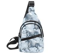 Golden Unicorns (3) Crossbody Sling Bag Sling Bag Viaggi Escursionismo Petto Borsa Daypack, Multicolore 18, 11.8x7x1.5in/30x18x4cm