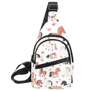 Golden Unicorns (3) Crossbody Sling Bag Sling Bag Viaggi Escursionismo Petto Borsa Daypack, Multicolore 04, 11.8x7x1.5in/30x18x4cm