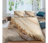 Golden VeinsSet Di Copripiumino microfibra 3 Pezzi stampa 3D con cerniera Luxury Interior Design copripiumino con federa traspirante ultra morbido e traspirante for bambini Double（200x200cm）