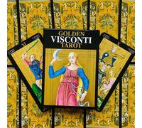 GOLDEN VISCONTI GRAND TRUMPS Tarocco 22 Carte Esoteric Dicendo lo scarabeo NXL01
