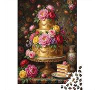 Golden Wedding Cake 1000 Pezzi Cartone Extra Spesso Puzzle Fai Da Te Per Adulti E Bambini Da 12 Anni Gioco Di Famiglia Divertente E Impegnativo 52x38cm/1000pcs