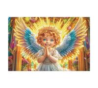 Golden Wing Little Angel Puzzle 1000 Pezzi Sfida Impossibile Difficile Cute Pets Warm The Heart Rompicapo Per Adulti Amanti Del Puzzle Rilassamento E Stimolo Intellettuale Regalo Lui 1000 PCS
