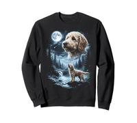 Goldendoodle - Cagnolino retrò Anni '90 Che Ulula alla Luna Felpa