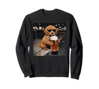 Goldendoodle Cane Bere Birra Fumare Animale Meme Uomini Donna Felpa