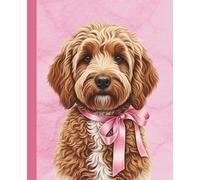 Goldendoodle Composition Notebook: Wide Ruled Lined Paper, 7.5 x 9.25, 110 Pages | Cute Pink Coquette Puppy Notebook with Bow for Girls, Teens & ... Notes, Journaling, Lists & Daily Writing