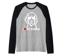 Goldendoodle I Love My Doodle Mamma Labradoodle Cane Divertente Regalo Maglia con Maniche Raglan