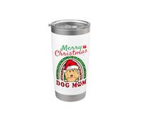 Goldendoodle Natale Cappello da Babbo Natale Cane Mamma Boho Bicchiere termico in acciaio inox doppia parete