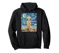 Goldendoodle Starry Night Dog at The Beach Opera d'Arte Felpa con Cappuccio