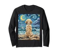 Goldendoodle Starry Night Dog at The Beach Opera d'Arte Maglia a Manica