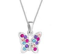 Goldene Hufeisen Ciondolo a forma di farfalla con catena in argento Sterling 925 e bambina, Vetro Argento sterling, Nessuna pietra preziosa