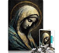 Goldene Jungfrau Maria Puzzles für Erwachsene und Teenager, 1000 Teile Puzzle, Dekomprimierendes intellektuelles Lernspielzeug, Geburtstagsgeschenk, Geschenke, Wandkunst, 38x26cm