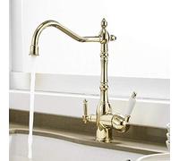 Goldene - Rubinetto da cucina a 3 vie con beccuccio girevole a 360°, miscelatore multifunzione in ottone ad osmosi inversa per lavello con sistema di filtraggio dell'acqua sotto il lavandino
