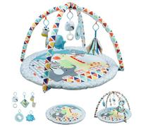 GoldEnough - Palestrina tappetino da gioco per bambini da 0 a 6 mesi, con giocattoli appesi e comodi tappetini per giocare a pavimento, palestra a tema animale per bambini da 0 a 36 mesi